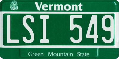 VT license plate LSI549