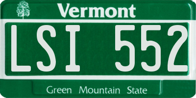 VT license plate LSI552