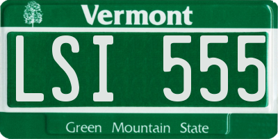 VT license plate LSI555