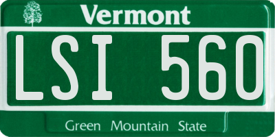 VT license plate LSI560