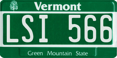 VT license plate LSI566