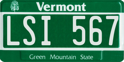VT license plate LSI567