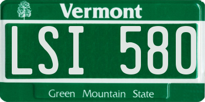 VT license plate LSI580