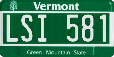 VT license plate LSI581