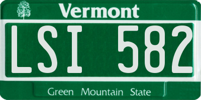 VT license plate LSI582