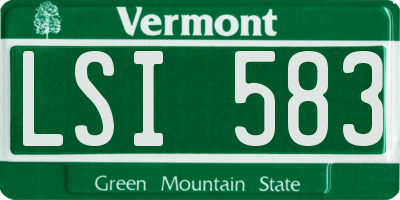 VT license plate LSI583