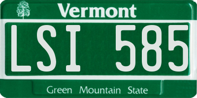 VT license plate LSI585