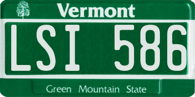 VT license plate LSI586