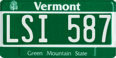 VT license plate LSI587