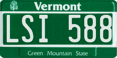 VT license plate LSI588