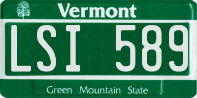 VT license plate LSI589
