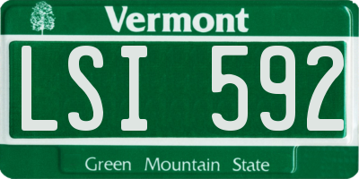 VT license plate LSI592