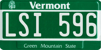 VT license plate LSI596