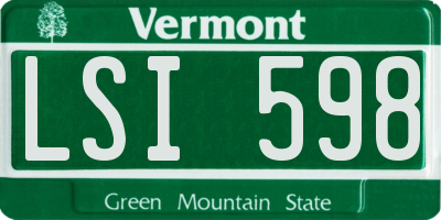 VT license plate LSI598