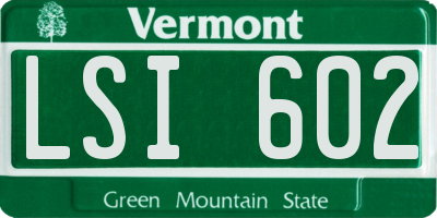 VT license plate LSI602