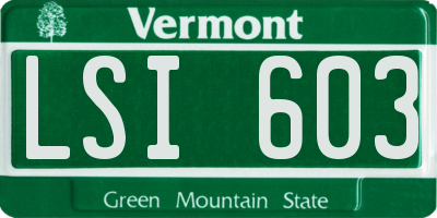 VT license plate LSI603