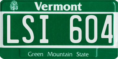 VT license plate LSI604