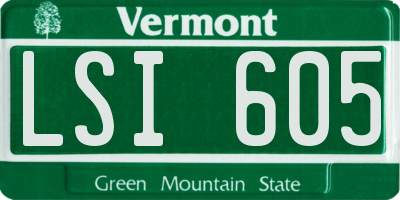 VT license plate LSI605