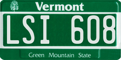 VT license plate LSI608