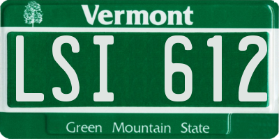 VT license plate LSI612