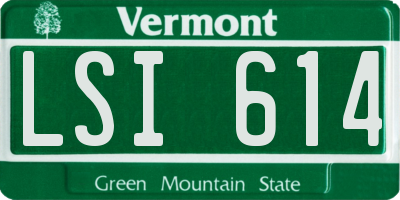 VT license plate LSI614