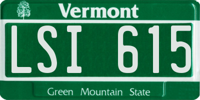 VT license plate LSI615