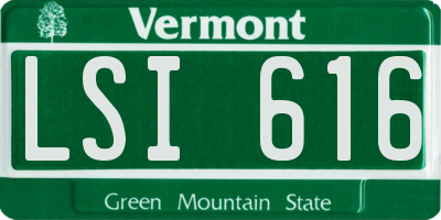 VT license plate LSI616