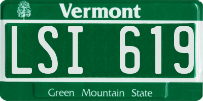 VT license plate LSI619