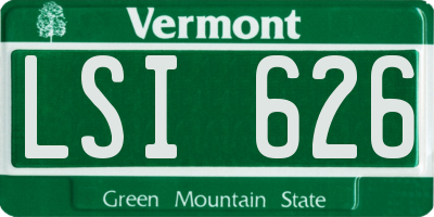 VT license plate LSI626