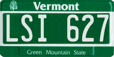 VT license plate LSI627