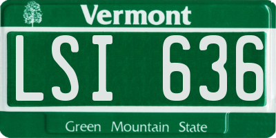 VT license plate LSI636