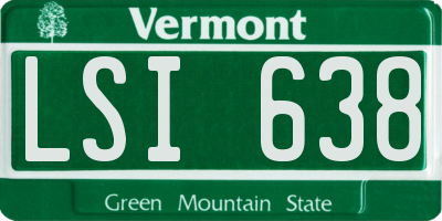 VT license plate LSI638