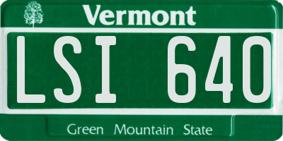 VT license plate LSI640