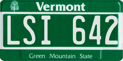 VT license plate LSI642