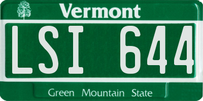 VT license plate LSI644