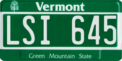 VT license plate LSI645