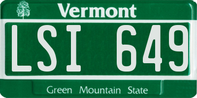 VT license plate LSI649