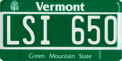 VT license plate LSI650