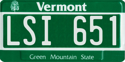VT license plate LSI651