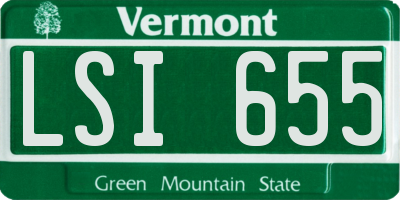 VT license plate LSI655