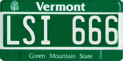 VT license plate LSI666