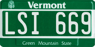 VT license plate LSI669