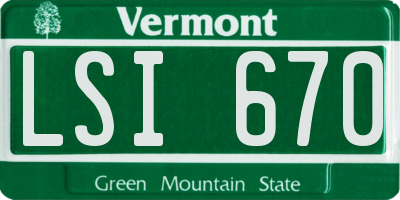 VT license plate LSI670