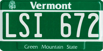 VT license plate LSI672