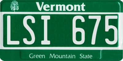 VT license plate LSI675