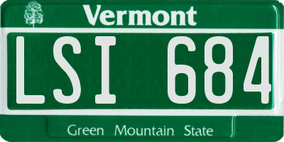 VT license plate LSI684