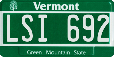 VT license plate LSI692