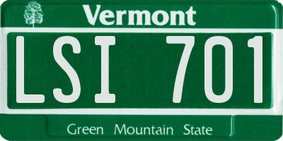 VT license plate LSI701