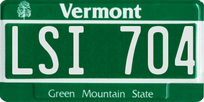 VT license plate LSI704