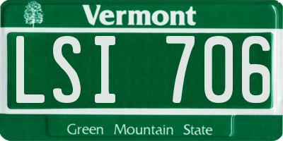 VT license plate LSI706
